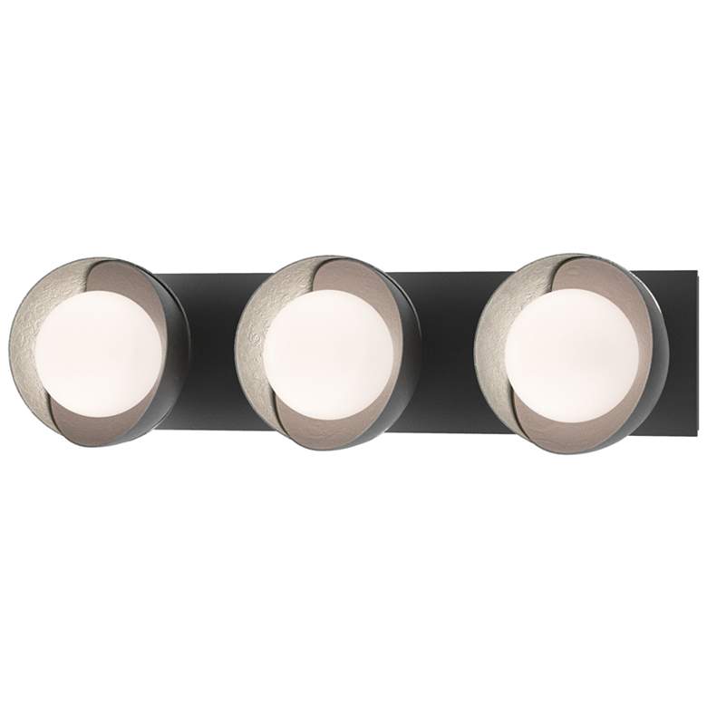 Image 1 Brooklyn 3-Light Sconce - Black - Platinum - Opal Glass