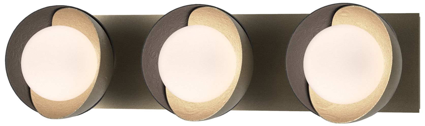 Brooklyn 3-Light Sconce - Gold - Black - Opal Glass - Made to Order
