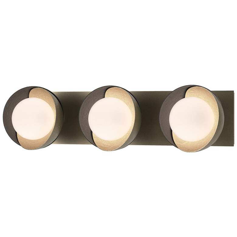 Image 1 Brooklyn 3-Light Sconce - Gold - Black - Opal Glass