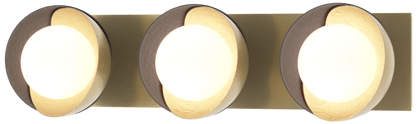 Brooklyn 3-Light Sconce - Modern Brass - Black - Opal Glass - Made to Order