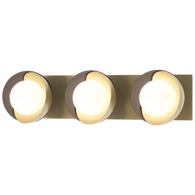 Image 1 Brooklyn 3-Light Sconce - Modern Brass - Black - Opal Glass