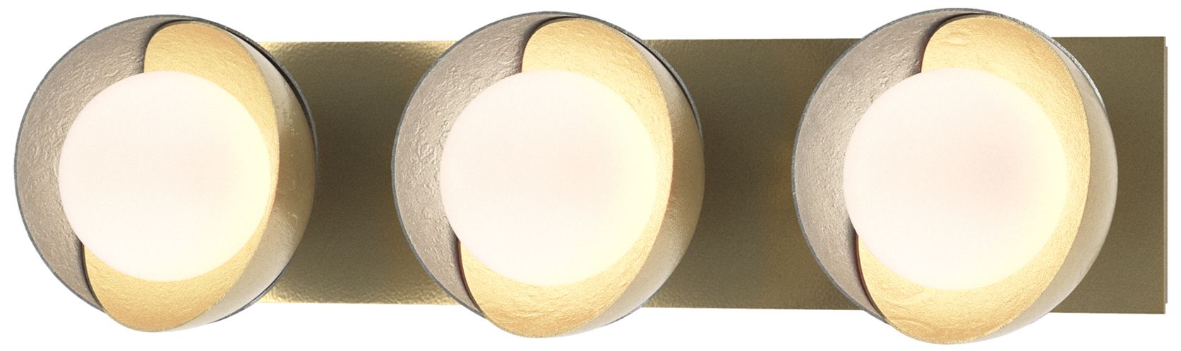 Brooklyn 3-Light Sconce Modern Brass Platinum Opal Glass Made to Order