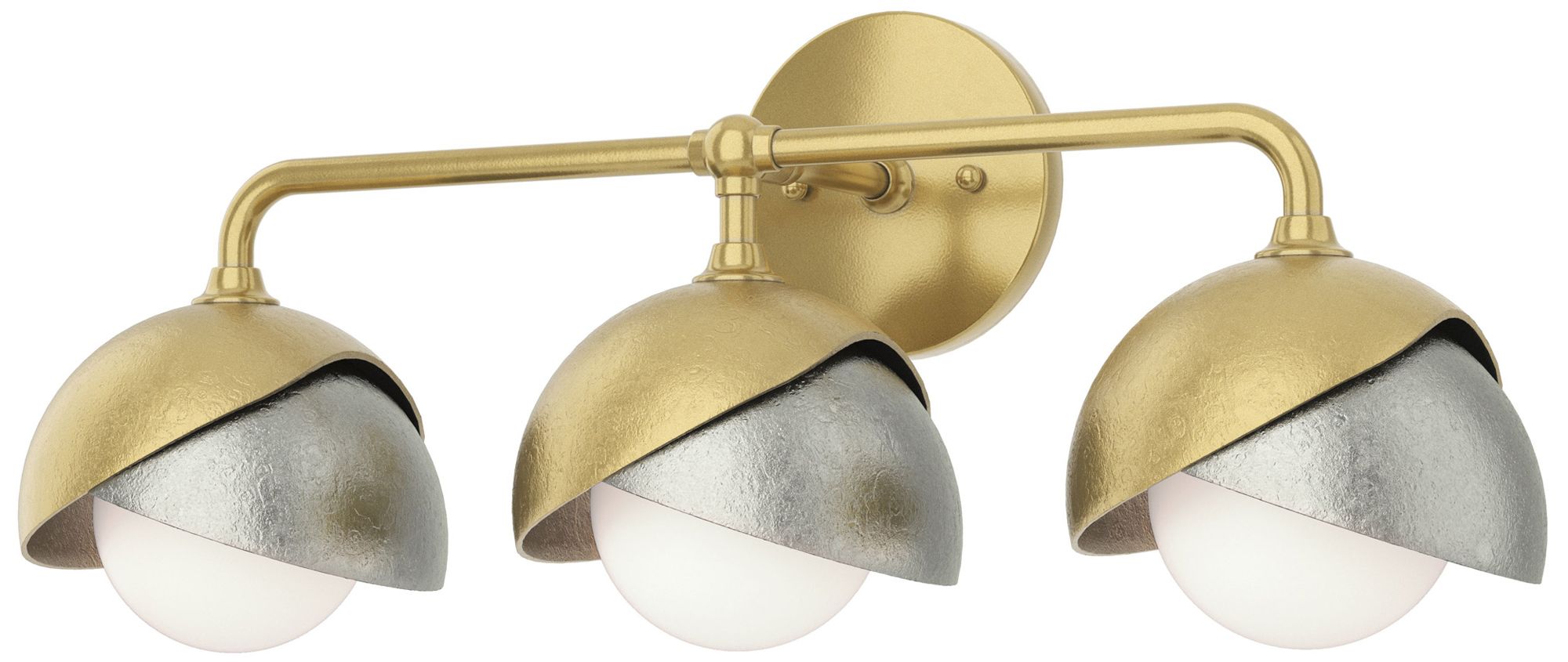 Brooklyn 3-Light Sconce Modern Brass Sterling Opal Glass Made to Order