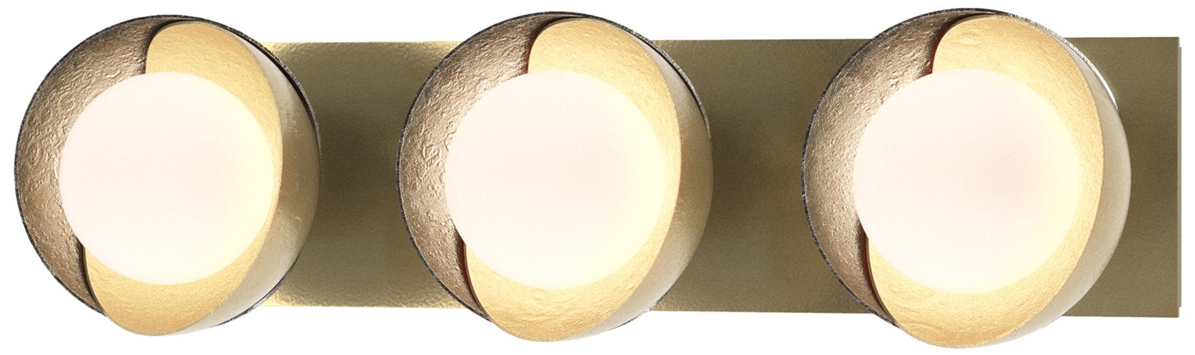 Brooklyn 3-Light Sconce Modern Brass Sterling Opal Glass Made to Order
