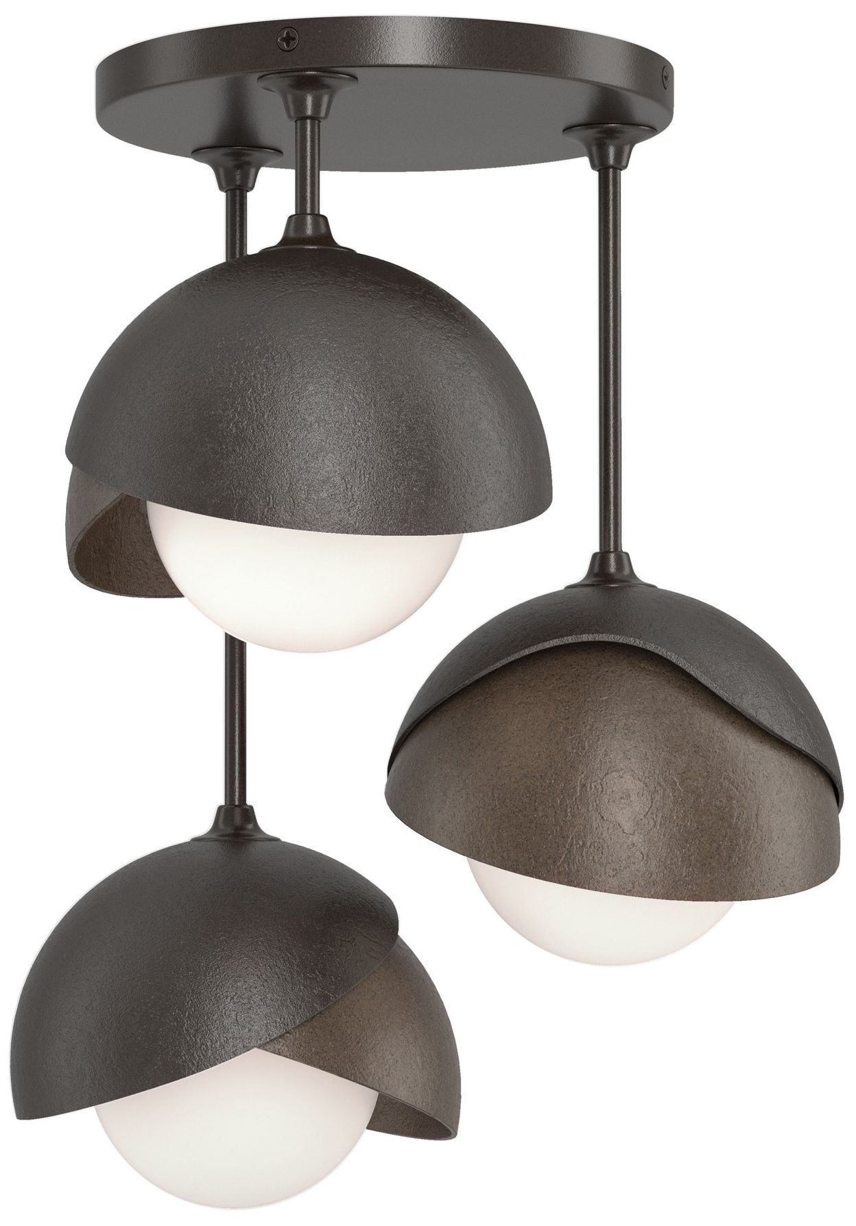 Brooklyn 3-Light Semi-Flush Oil Rubbed Bronze Opal Glass Made to Order