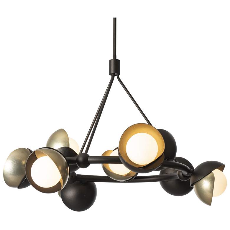 Image 1 Brooklyn 32" Wide Double Shade 9-Light Oil Rubbed Bronze Ring Pendant