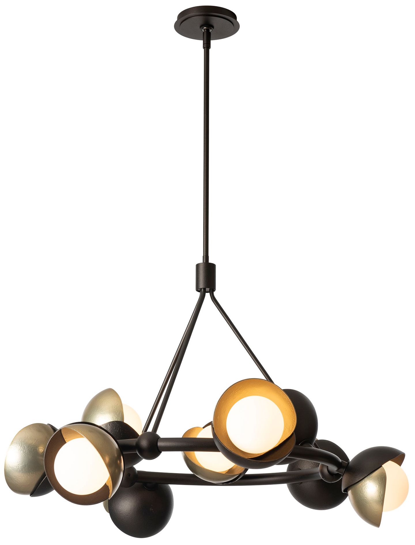 Image 2 Brooklyn 32" Wide Double Shade 9-Light Oil Rubbed Bronze Ring Pendant more views