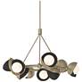 Brooklyn 32"W 9-Light Black Accented Soft Gold Double Shade Ring Penda