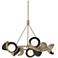 Brooklyn 32"W 9-Light Black Accented Soft Gold Double Shade Ring Penda
