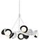 Brooklyn 32"W 9-Light Black Accented White Double Shade Ring Pendant