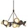 Brooklyn 32"W 9-Light Brass Accented Bronze Double Shade Ring Pendant