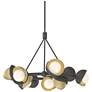 Brooklyn 32"W 9-Light Brass Accented Natural Iron Double Shade Ring Pe