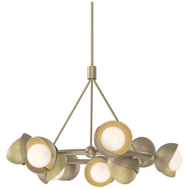 Image 1 Brooklyn 32"W 9-Light Brass Accented Soft Gold Double Shade Ring Penda
