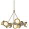 Brooklyn 32"W 9-Light Brass Accented Soft Gold Double Shade Ring Penda