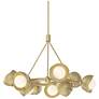 Brooklyn 32"W 9-Light Brass Double Shade Ring Pendant