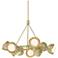 Brooklyn 32"W 9-Light Brass Double Shade Ring Pendant