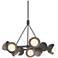 Brooklyn 32"W 9-Light Bronze Accented Iron Double Shade Ring Pendant