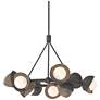 Brooklyn 32"W 9-Light Bronze Accented Iron Double Shade Ring Pendant