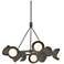 Brooklyn 32"W 9-Light Bronze Accented Smoke Double Shade Ring Pendant