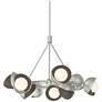 Brooklyn 32"W 9-Light Bronze Accented Sterling Double Shade Ring Penda