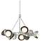 Brooklyn 32"W 9-Light Bronze Accented Sterling Double Shade Ring Penda