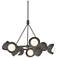 Brooklyn 32"W 9-Light Dark Smoke Double Shade Ring Pendant