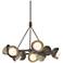 Brooklyn 32"W 9-Light Gold Accented Bronze Double Shade Ring Pendant
