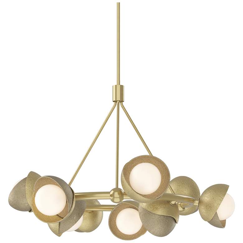 Image 1 Brooklyn 32"W 9-Light Gold Accented Modern Brass Double Shade Ring Pen
