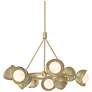 Brooklyn 32"W 9-Light Gold Accented Modern Brass Double Shade Ring Pen
