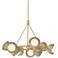 Brooklyn 32"W 9-Light Gold Accented Modern Brass Double Shade Ring Pen