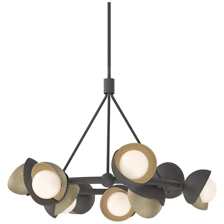 Image 1 Brooklyn 32"W 9-Light Gold Accented Natural Iron Double Shade Ring Pen