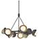 Brooklyn 32"W 9-Light Gold Accented Smoke Ring Pendant w/ Double Opal