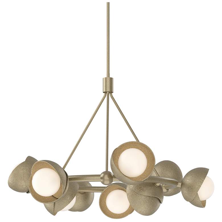 Image 1 Brooklyn 32"W 9-Light Gold Double Shade Ring Pendant