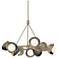 Brooklyn 32"W 9-Light Ink Accented Soft Gold Double Shade Ring Pendant