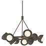 Brooklyn 32"W 9-Light Iron Accented Bronze Double Shade Ring Pendant