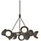 Brooklyn 32"W 9-Light Iron Accented Bronze Double Shade Ring Pendant