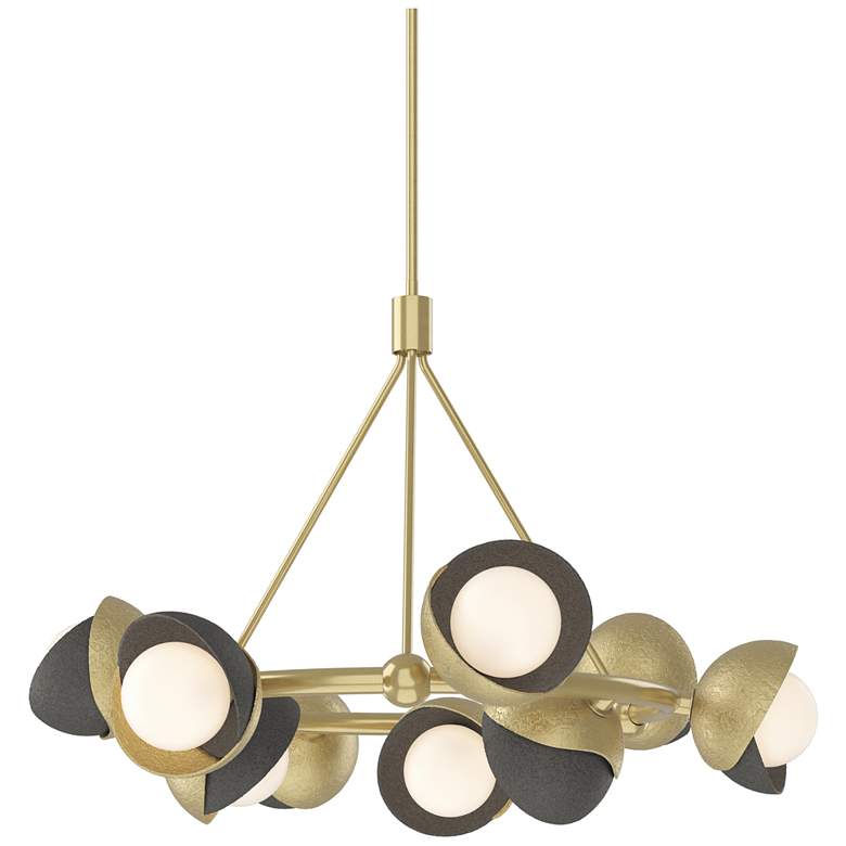 Image 1 Brooklyn 32"W 9-Light Iron Accented Modern Brass Double Shade Ring Pen