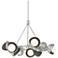 Brooklyn 32"W 9-Light Iron Accented Sterling Double Shade Ring Pendant