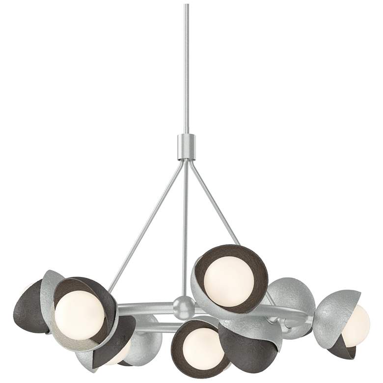 Image 1 Brooklyn 32"W 9-Light Oil Bronze Accent Platinum Double Shade Ring Pen