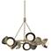 Brooklyn 32"W 9-Light Oiled Bronze Accented Gold Double Shade Ring Pen