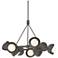 Brooklyn 32"W 9-Light Oiled Bronze Accented Smoke Double Shade Ring Pe