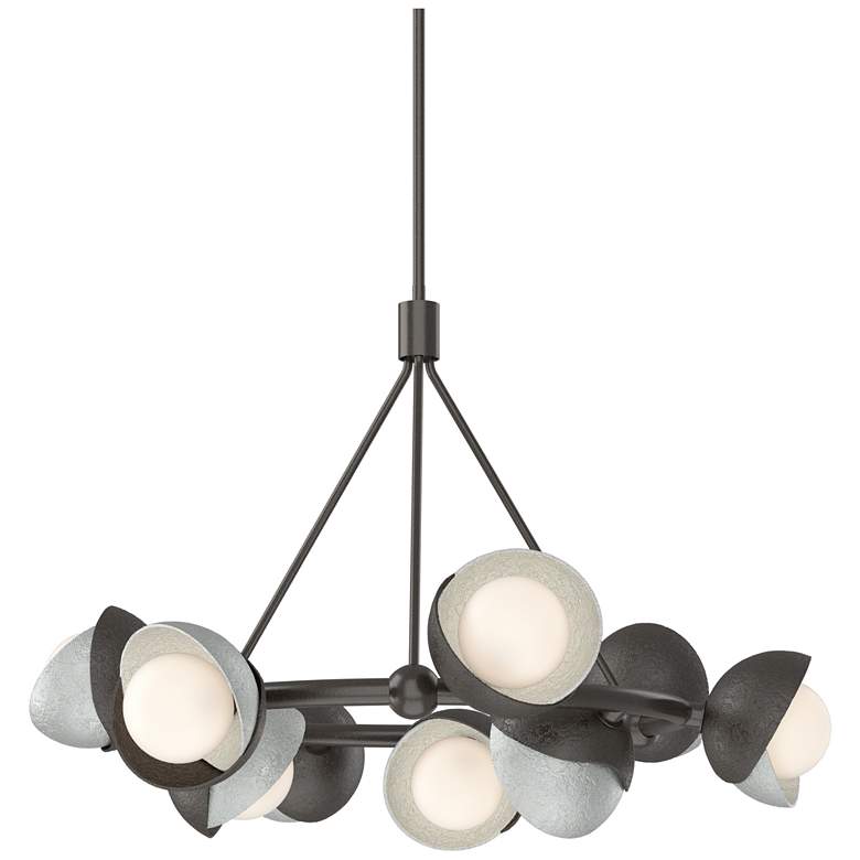 Image 1 Brooklyn 32"W 9-Light Platinum Accent Oil Bronze Double Shade Ring Pen