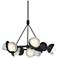 Brooklyn 32"W 9-Light Platinum Accented Black Double Shade Ring Pendan