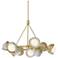 Brooklyn 32"W 9-Light Platinum Accented Brass Double Shade Ring Pendan