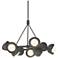 Brooklyn 32"W 9-Light Smoke Accented Natural Iron Double Shade Ring Pe