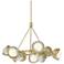 Brooklyn 32"W 9-Light Sterling Accented Brass Double Shade Ring Pendan