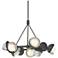 Brooklyn 32"W 9-Light Sterling Accented Iron Double Shade Ring Pendant