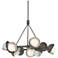 Brooklyn 32"W 9-Light Sterling Accented Smoke Double Shade Ring Pendan