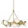 Brooklyn 32"W 9-Light White Accented Modern Brass Double Shade Ring Pe