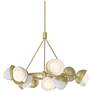 Brooklyn 32"W 9-Light White Accented Modern Brass Double Shade Ring Pe